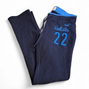 Hollister Navy Blue Jogger Sweatpants with Bright Blue Accents Vintage Y2K